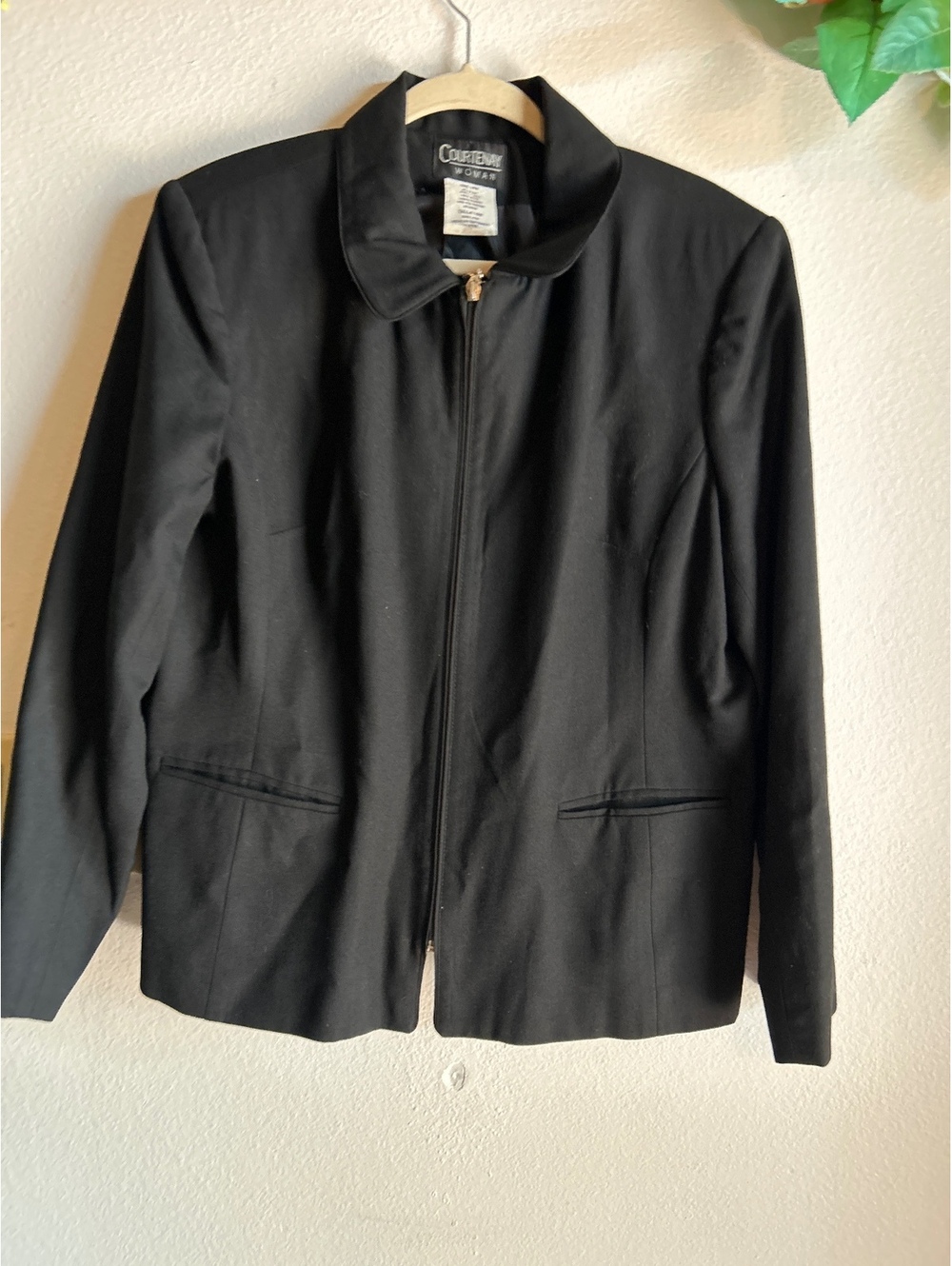 Women's Black Wool Blazer Jacket Size 16W